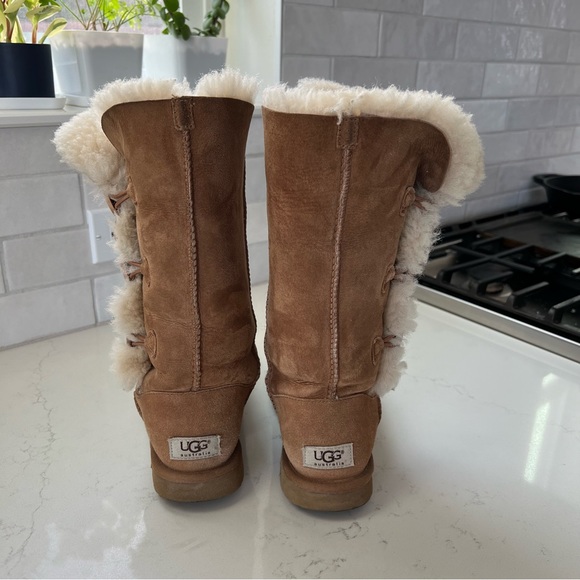 Ugg Bailey Suede Button Triplet II Water-Repellent Tall Boots - Picture 6 of 9